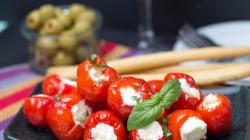 Peppers stuffed with feta cheese