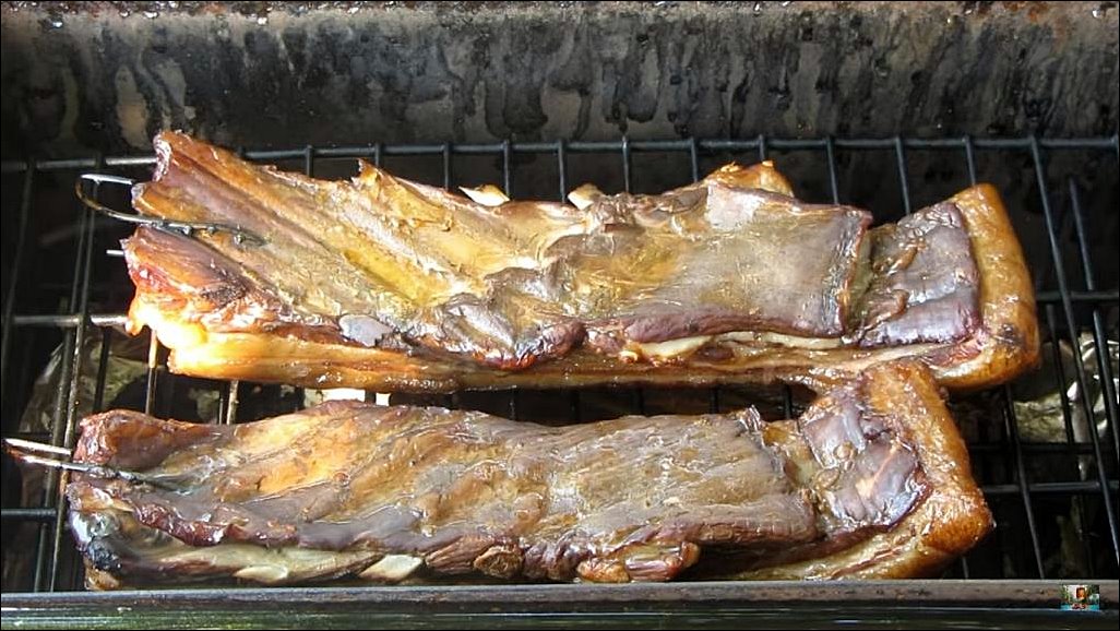 Грудинка свиная в коптильне горячего копчения рецепт с фото пошагово